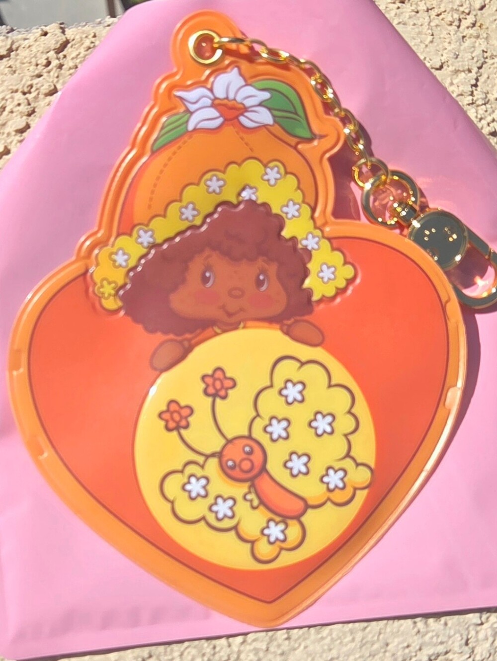 Whatever! Makes You Happy Orange Blossom Scented Bag Charm with Button
